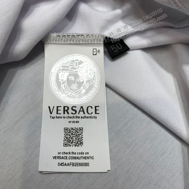 Versace男短袖 範思哲2020新款男裝 重工釘珠片男T恤  tzy2393